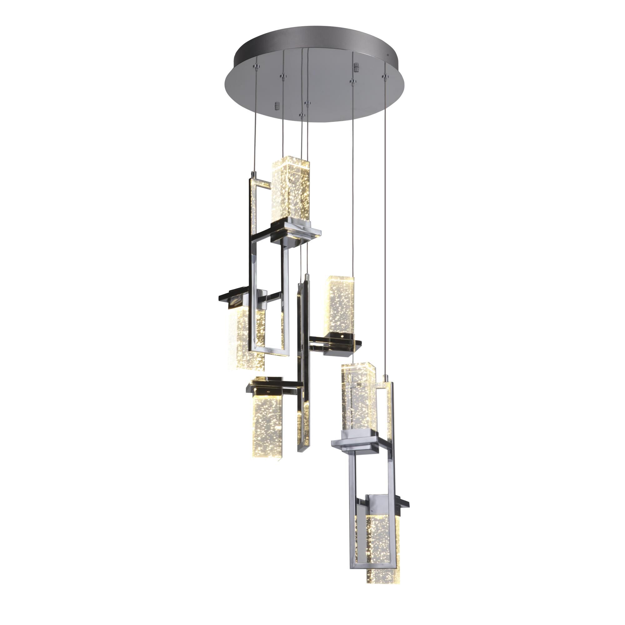 Shown in Chrome finish and K9 Crystal crystal and Yes glass and Yes shade